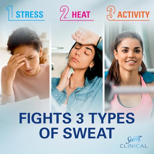 Secret Clinical Strength 100HR Stress Sweat & Odor Antiperspirant Stick - 1.6 oz Pack of 4