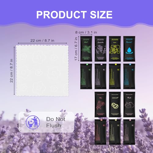 Moist Cotton Towel Bulk Moist Towelettes Individually Wrapped 8.7" x 8.7",White Towel Services,Refreshment Pre Moistened Towels Lavender Lemon Mint Unscented Peach Rose Coconut for Sport Spa (70)