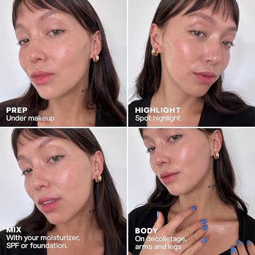 Saie Glowy Super Gel Mini Duo - Lightweight Liquid Highlighter Set for Dewy Skin