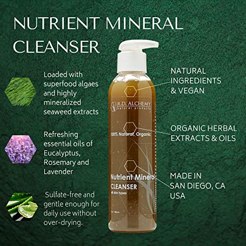 RD Alchemy - Natural & Organic Nutrient Mineral Cleanser to Nourish & Renew Stressed, Congested & Malnourished Skin. Contains Chlorella, Spirulina, Noni Fruit, & Kelp.