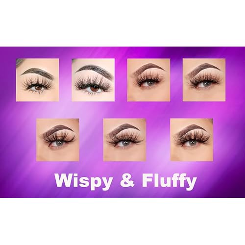 False Eyelashes 25MM Lashes Dramatic Look Fluffy Long Fake Eyelashes Wispy 25mm False Lashes Strip 10 Variety Pairs Mixed