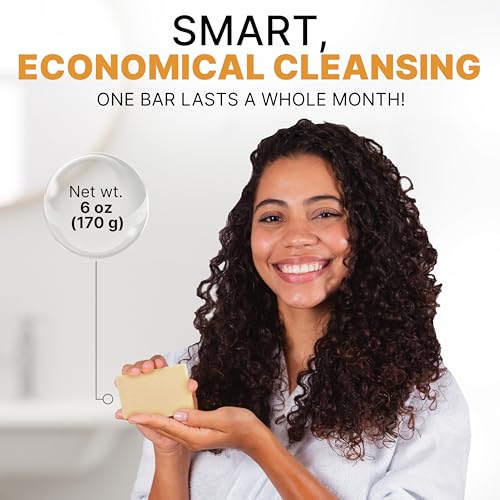 CLASSYONE Grandma's Pure Lye Soap Bar Bundle - Unscented Face & Body Wash for Sensitive Skin, Pack of 6