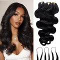 60g 50Strands Feather Crochet Hair Extensions 16 Inch Body Wave Human Hair Reusable