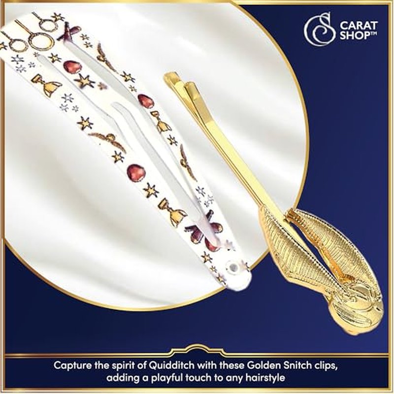 Harry Potter Golden Snitch Quidditch Hair Clip Set by The The Carat Shop