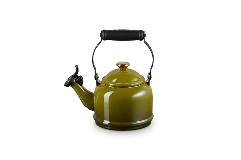 Olive Demi Tea Kettle 1.25 qt - Enamel On Steel, Le Creuset
