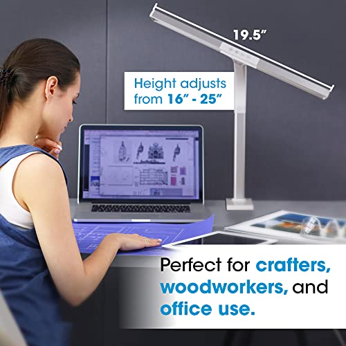 OttLite Extra Wide Area LED Clamp Lamp - White with 5 Brightness Levels