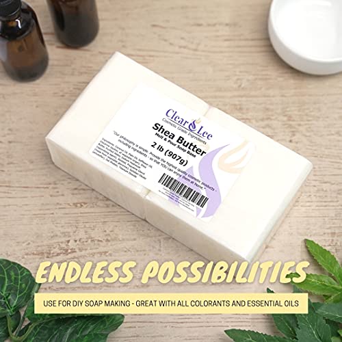 ClearLee Shea Butter Melt and Pour Soap Base Cosmetic Grade Natural Bar 2lb