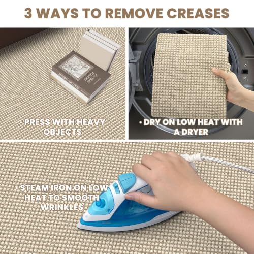 EARTHALL 6x9 Ft Woven Area Rug Beige/Ivory Washable Non Slip Living Room Carpet