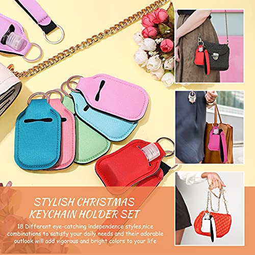 Colorful Hand Sanitizer Holder Keychain Set with Refillable Bottles - 54 Pcs Travel Accessories