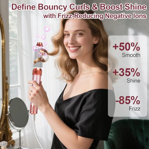 OKYUK 7-in-1 Hot Air Brush Dryer with 110,000 RPM High-Speed Motor