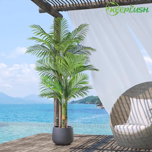 6ft Golden Cane Palm Artificial Tree - Large Tropical Faux Plant for Indoor & Outdoor Decor