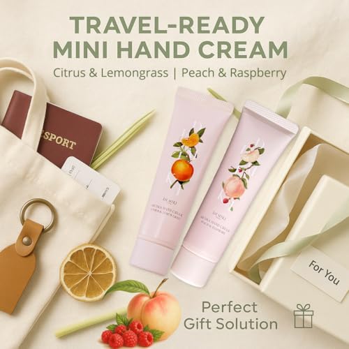 DEMIKI Shea Butter Hand Cream for Dry Cracked Hands, Birthday Gifts for Women, Bridesmaid Gifts, Nurse Gifts, Christmas Gifts, Party Favors, Hand Cream Gifts Set for Women, Travel Size1.7fl.oz x 2