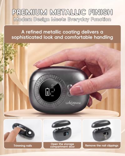 Electric Nail Clipper 3-in-1 Nail Trimmer with LED Light & Magnifier