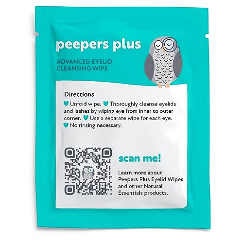 Natural Essentials Peepers Plus Eyelid Wipes Unscented/Tea Tree 30 Count - Rinse-Free Eye Care