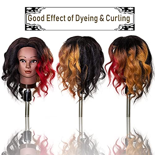 16 Inch Human Hair Mannequin Head for Hair Styling & Training - Black - Pack of 1