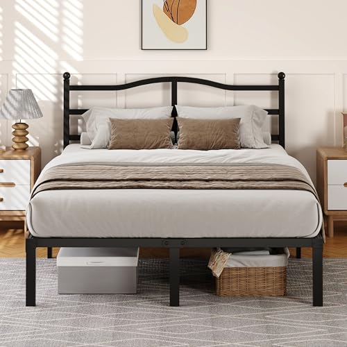 Snaye 14-Inch King Size Bed Frame with Headboard, Heavy Duty Metal Platform, Easy Assembly