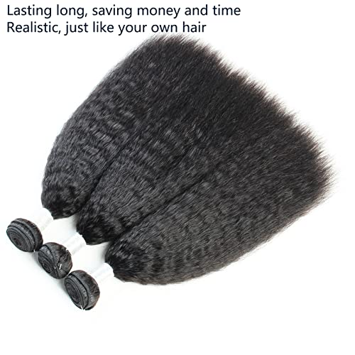14 Inch Yaki Straight Human Hair Bundles - Single Bundle - Natural Black