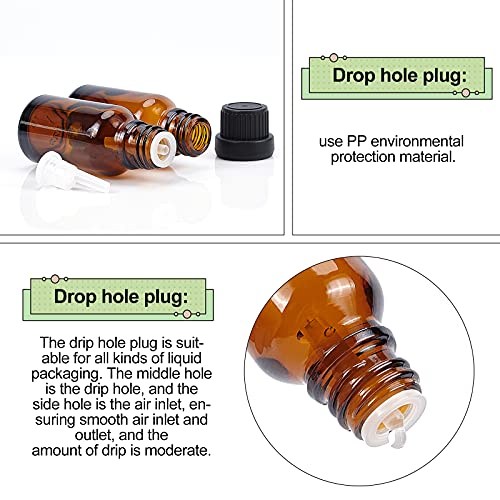 BENECREAT 24 Pack 15ml Brown Glass Essential Oil Bottles Refillable Container Kits with Plastic Droppers, Funnel Hoppers and Sticker for Aromatherapy Fragrance Cosmetic Oil