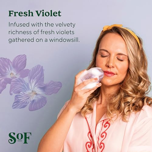 Vegan Coconut & Shea Butter Triple Milled Bar Soap - Fresh Violet Scent, 6 oz, Pack of 6