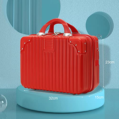 11L Makeup Travel for Women Girl, Hard Shell Vanity Cases with Elastic Band and Zipper, Portable Waterproof ABS Cosmetic Case for Travel