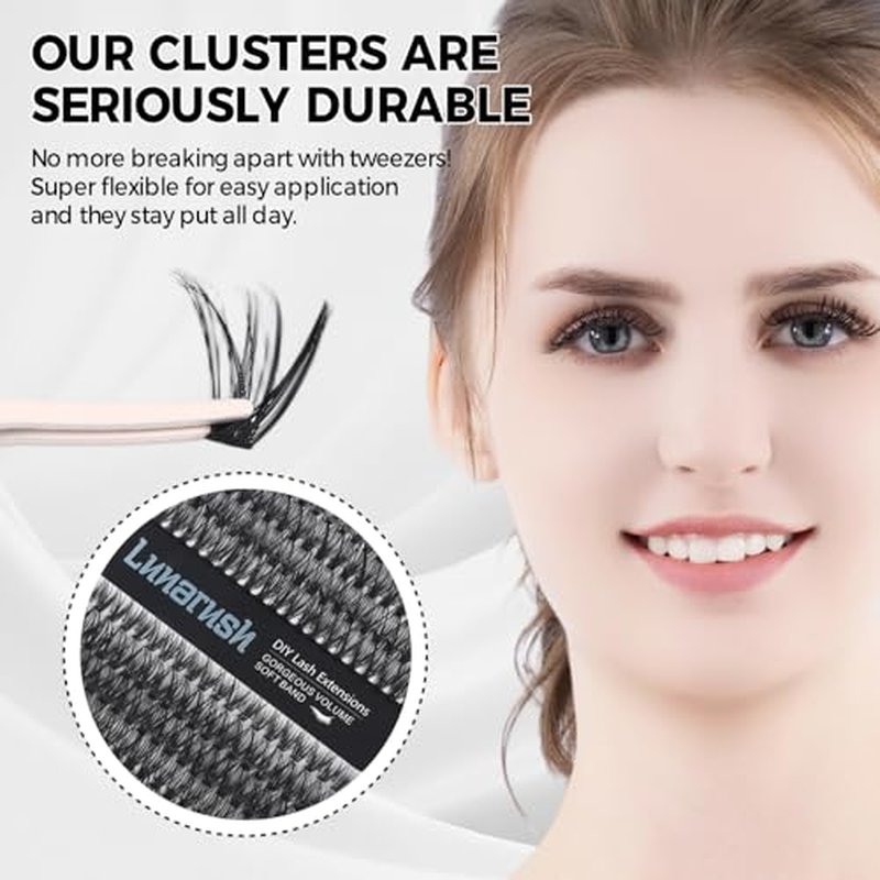 Lash Extension Kit DIY 240pcs Lash Clusters Eyelash Extension Kit, 9-16mm 30D 40D Individual Lashes Kit,Lashes Lash Bond and Seal Tweezers(30D 40D KIT)