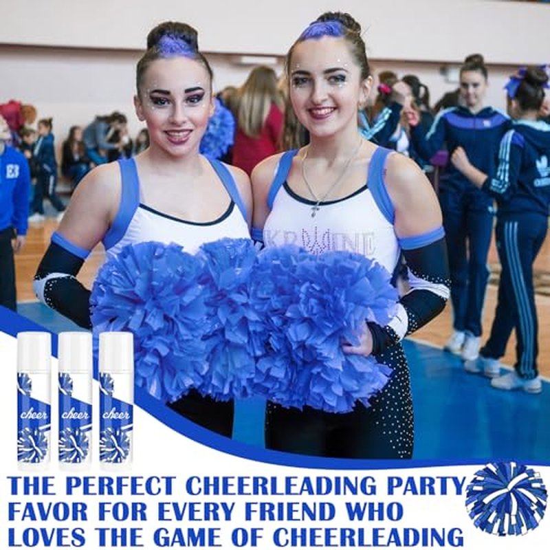 24 Pcs Cheer Lip Balm Bulk Cheer Teams Camp Gifts Pom Pom Leaders Party Favors Gear Lip Balm Valentine's Day Gift for Competitive Party Guest Supplies(Blue and White)