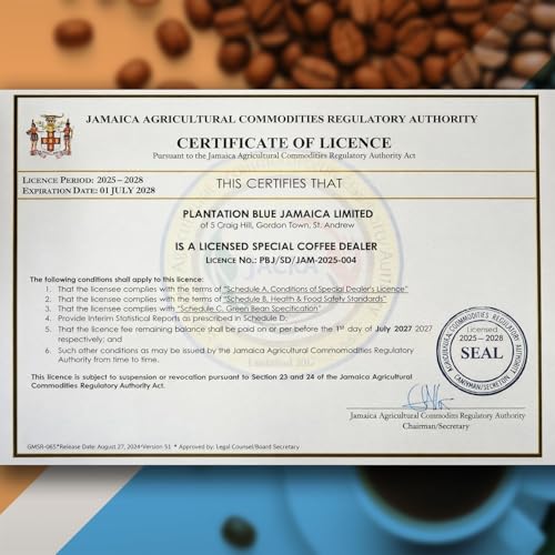 Blue Mountain Coffee Ground 16oz - Jamaican Blue Mountain Medium Roast, Freshly Brewed, Premium Plantation Blue