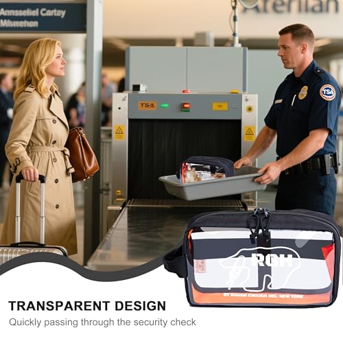 Rough Enough Clear Travel Toiletry Bag for Women Men Leakproof Cosmetic Makeup Organizer for Toiletries Makeup Skincare Essentials