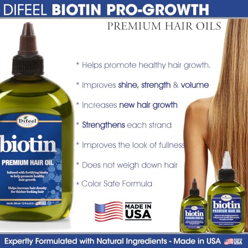 Difeel Biotin Progrowth Premium Hair Oil 8 oz.
