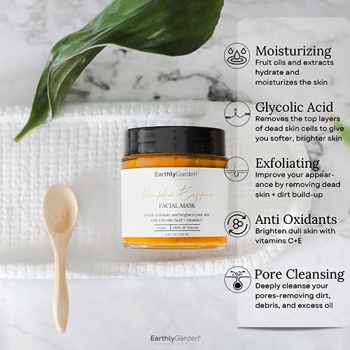 EarthlyGarden Pumpkin Enzyme Face Mask 4 oz – Brightening Vegan Facial Treatment