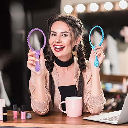 Namalu 40 Pcs Vintage Handheld Mirrors Set - White, Purple, Blue, Pink, Green with Embossed Patterns