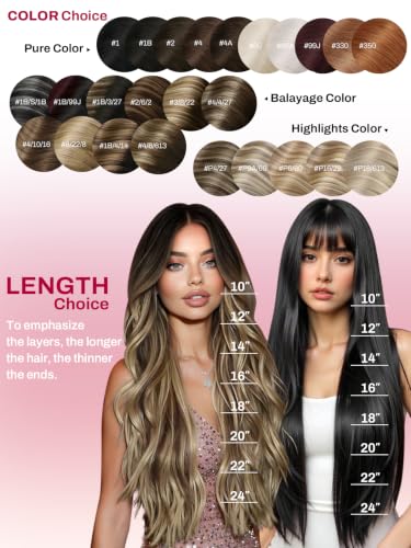 Moresoo Balayage Dark Brown to Toffee Blonde Clip-In Hair Extensions 12 Inch 80g
