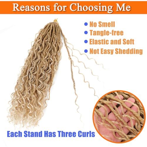 Goddess Locs Crochet Hair 18 Inch 7 Packs Faux Bohemian Locs for Women