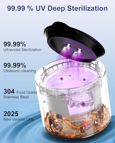 Ultrasonic Retainer Cleaner Black 48kHz Dental & Jewelry Cleaning Machine