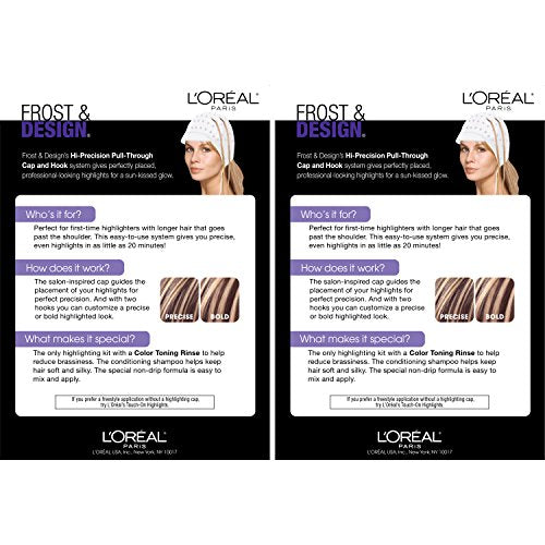 L'Oreal Paris Frost and Design Cap Hair Highlights For Long Hair, Champagne, 2 count