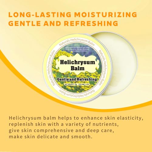 J-PRQ Helichrysum Essential Oil Balm: Plant-Powered Skin Healing | Natural Salve for Veins, Dry Skin & Hydration | Infused with Shea Butter, Beeswax & Almond Oil | 2.5oz
