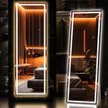 Hasipu White Full Length Mirror with Lights 56" x 15.8" LED Floor Standing & Wall Mount