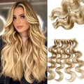 Munx Body Wave Tape-In Hair Extensions - Human Remy Blonde Highlight 14 Inch