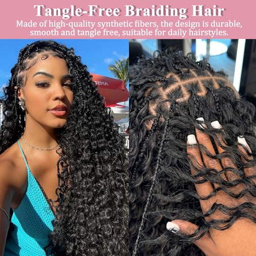 Synthetic Ocean Wave Crochet Hair for Black Women - 24 Inch, Pack of 8, Curly Braiding Hair