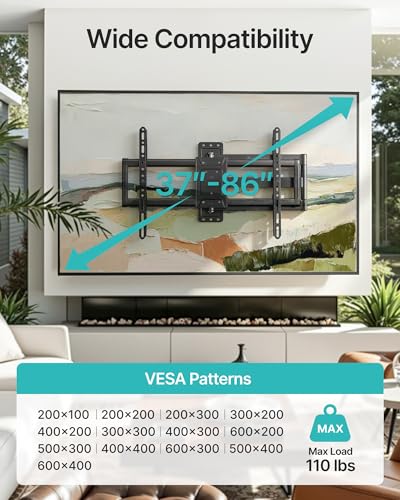 Pegzone 32-Inch Long Extension TV Wall Mount for 37-86 Inch Screens - Full Motion, Heavy Duty