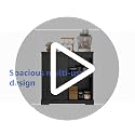 Sliding Barn Door Buffet Sideboard Storage Cabinet Black - Farmhouse Style
