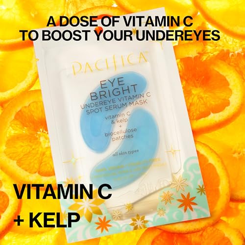 Pacifica 4 Pack Bright Under Eye Vitamin C Mask for Dark Circles & Hydration - Vegan & Cruelty-Free