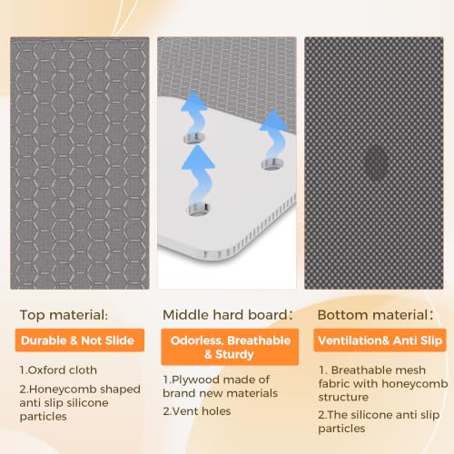 Queen Size Bunkie Board 60x80 Support for Mattress Under Bed, Gray - Heavy Duty
