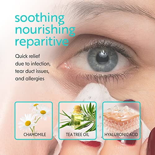 Peepers Plus Eyelid Wipes by Natural Essentials, Preservative-Free & Rinse-Free Eye Wipes for Daily Use, Hydrating & Moisturizing Hyaluronic Acid & Tea Tree Oil Soothes Allergy Dry Eyes, 30 Count