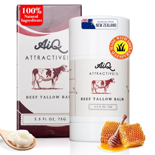 New Zealand Grass Fed Ethically-Sourced Beef Tallow for Skin? Stick with Vitamin E, Raw Honey, Olive Oil ? Premium Ingredients & Cruelty-Free Tallow Face Moisturizer, Longevity & Firming (2.5 oz)