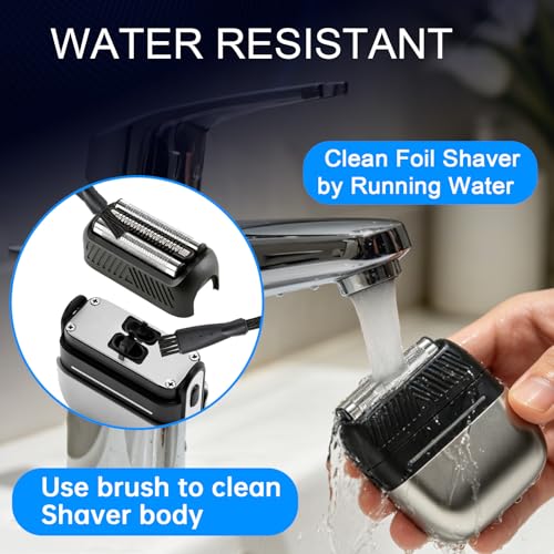 Qasoiti Gunmetal Gray Portable Electric Foil Shaver for Men Face