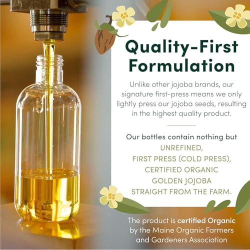 Organic Jojoba Oil 64oz - Pure Cold Pressed Carrier Oil for Skin, Hair & Beard - Variation of THIS listing
