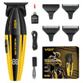 VGR 285T Small Hair Trimmer for Men, 9000RPM Professional Beard Trimmer for Men, Zero Gapped Ceramic & DLC T Blade Clippers for Hair Cutting, Cordless Hair Clippers Barber Kit with LED Display