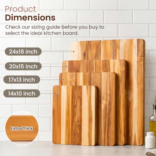 24x18 Reversible Teak Butcher Block Cutting Board - Large Prep Surface - Variation of THIS listing