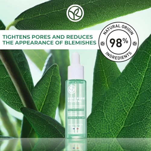 Yves Rocher Rebalancing + Antioxidant Essence Serum, Purify & Mattify Skin with Salicylic Acid, For Combintaiton & Oily Skin Types, 1 FL OZ